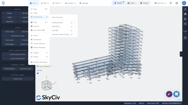 Preimpostazione 3D strutturale